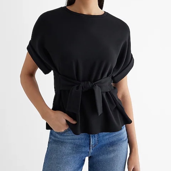 Express Crew Neck Tie Front Tee - Picture 4 of 4